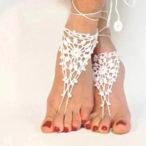 Free People 2PCS Crochet Layered Foot Lace Anklet